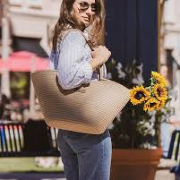 BOOQA Woven Rope Shoulder Tote & Small Handbag Set for Beach Pool Travel NWT - Picture 2 of 15